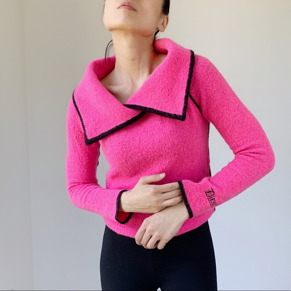 DIESEL HOT PINK Statement pullover sweater - Picture 4 of 8